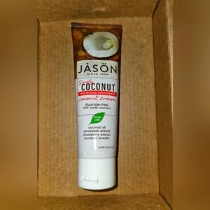 ❤️Jason Simply Coconut Whitening Fluoride-Free Toothpaste Coconut Cream 4.2 Oz